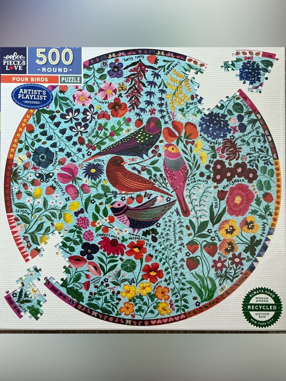 NIB - Eeboo “Four Birds” 500 piece puzzle